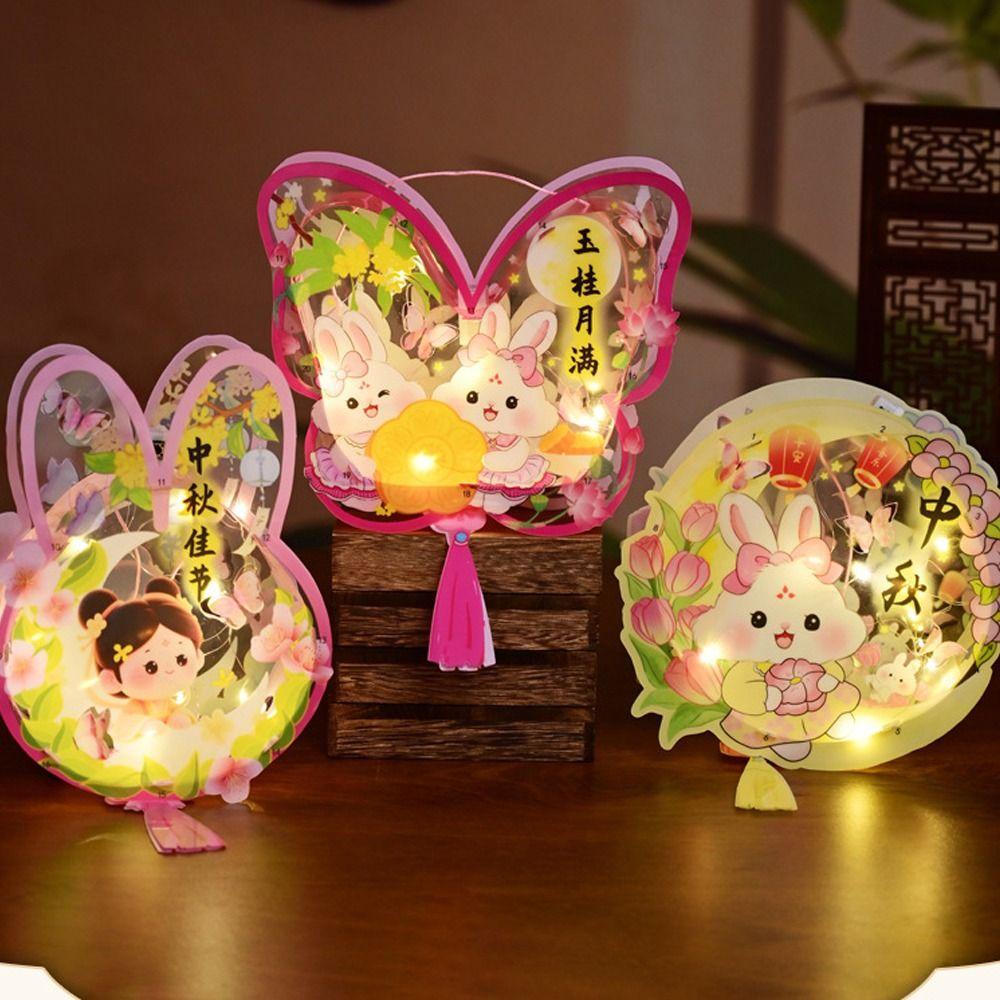 Cute Chinese Rabbit Lantern Traditional Antique Lantern Handheld Paper Lantern  Family Activity