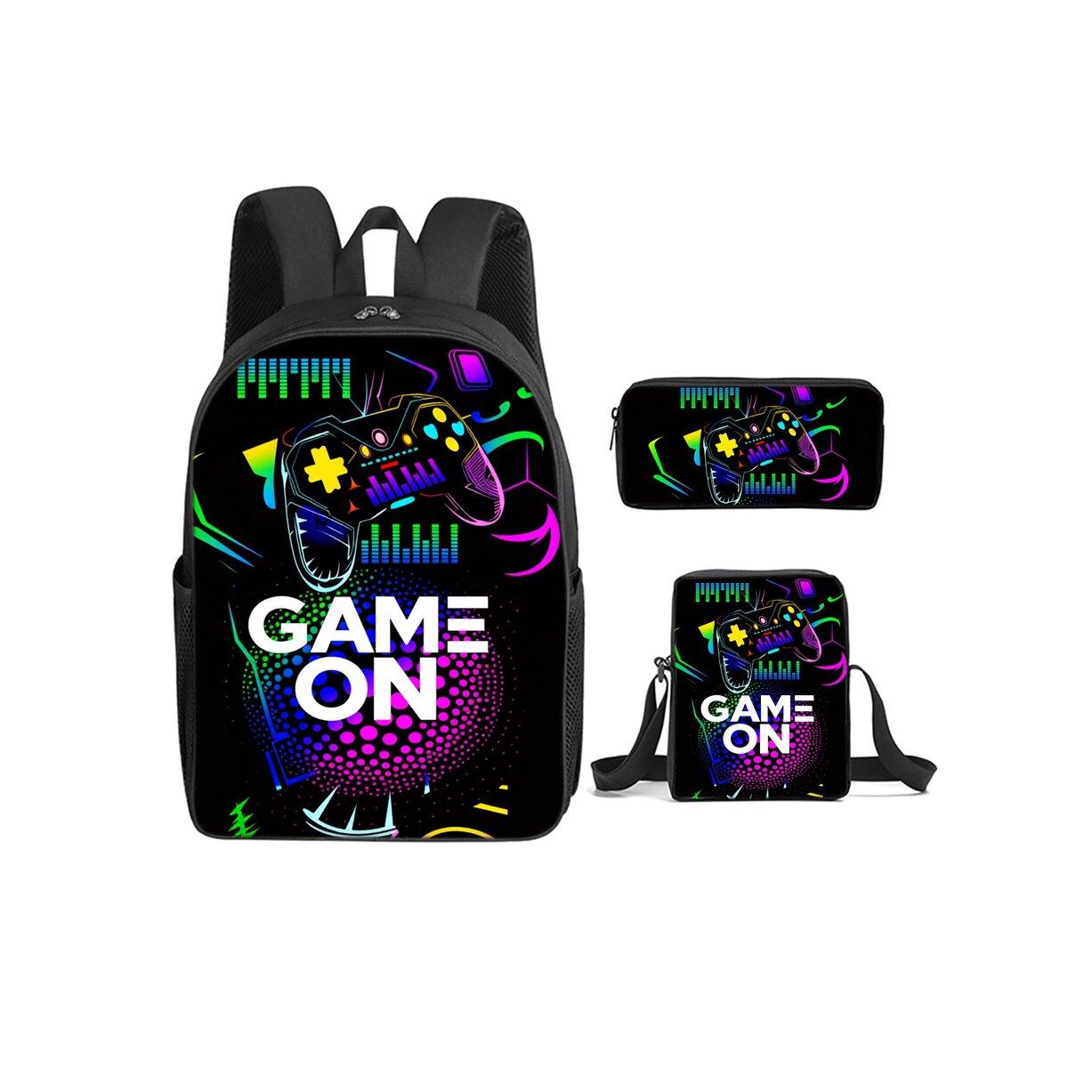 Gamepad Cyberpunk 3 Stuks/Set Rugzak Met Schoudertassen, Etui Voor Jongen/Meisjes Beste Cadeau Cartoon Student Schooltassen