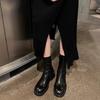 [Ushilai] French thick heel platform short boots women's spring 2025 new retro temperament versatile Martin boots