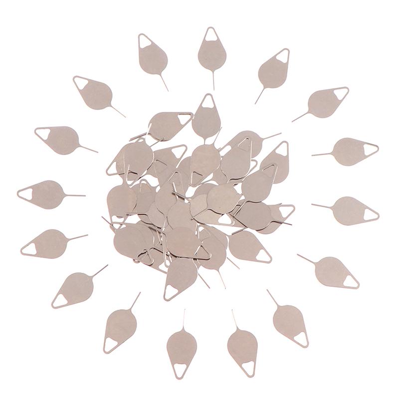 50Pcs Sim Card Tray Removal Eject Pin Key Tool Stainless Steel Needle