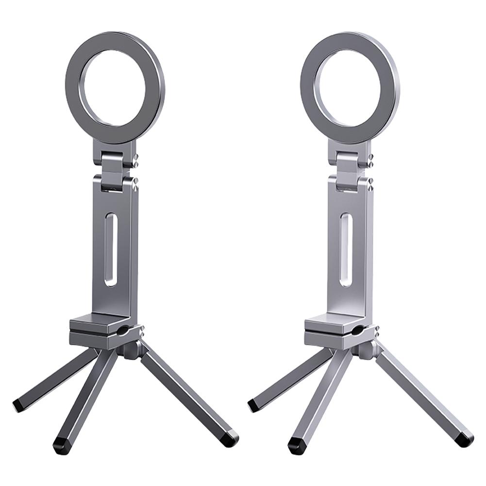 Universal Magnetic Phone Holder 360° Rotating Portable Phone Stand Foldable Tripod Magsafe Mount for Live Broadcast Travel Plane