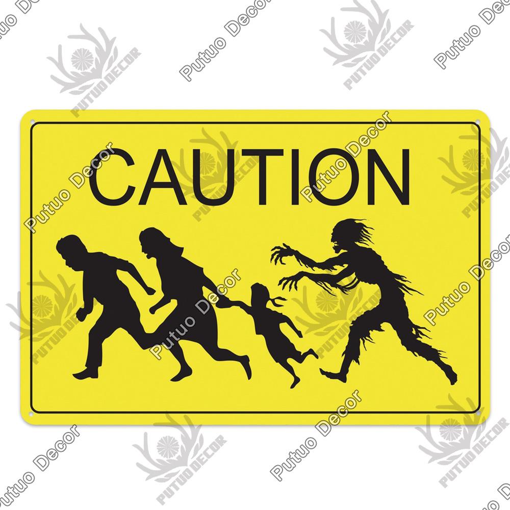 Decor Zombie Vintage Tin Sign Plaque Metal Plate Retro Posters Wall Decor for Bar Pub Club Man Cave Art Painting