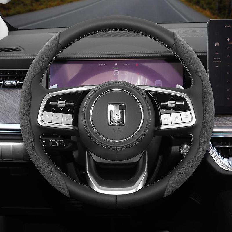 zkfan8 Suitable for Tank Anti-Slip Buckle Segmented Suede Steering Wheel Cover Suitable for 300 400 500 700 800 Hi4T Hi4Z Winter and Warm Accessories
