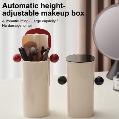 Soporte para Brochas de Maquillaje con Tapa Antipolvo Gran Capacidad Diseño de Cuatro Compartimentos Organizador de Brochas Cosméticas Multiusos