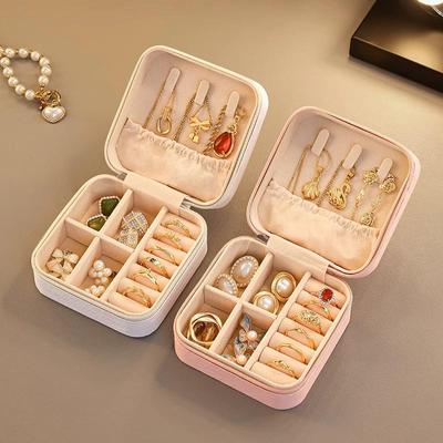 Exquisite Travel Jewelry Organizer: Compact, High-Capacity Box for Earrings, Rings, and Necklaces with Anti-Oxidation Protection