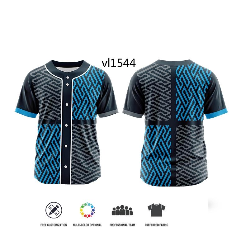 Men Button Sublimation Baseball Jersey Adults Custom Quick Dry Baseball Wear Uniforms Personal T-shirt Breathable Jersey TOP