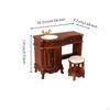 1:12 Scale Dollhouse Vanity with Stool Washbasin Vintage Style Sink