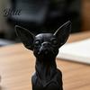 Modern Fekete Kutyaszobor 3D Nyomtatott Csivava Figurina, Szobor, Műanyag Asztali Kisállat Dísztárgy Kölyök Szobor Asztali Dekorációhoz, Ajándék Szeretőknek Stabil