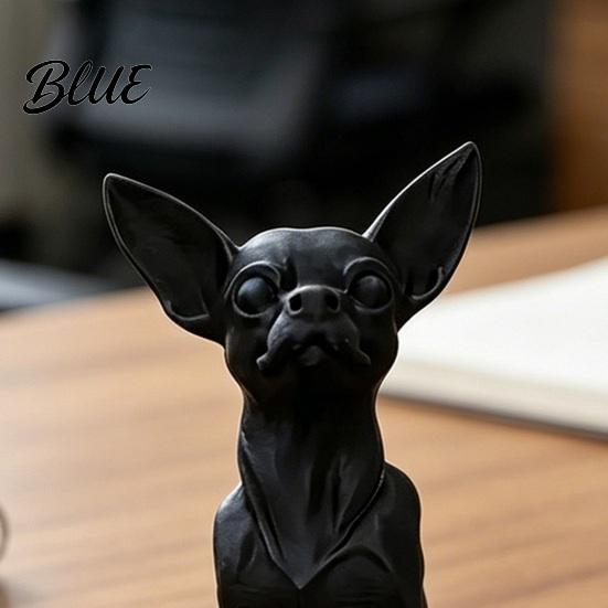 Modern Fekete Kutyaszobor 3D Nyomtatott Csivava Figurina, Szobor, Műanyag Asztali Kisállat Dísztárgy Kölyök Szobor Asztali Dekorációhoz, Ajándék Szeretőknek Stabil