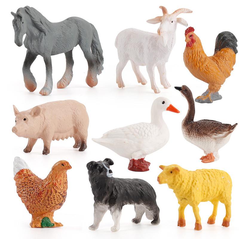 Realistic Farm Animal Figures Pvc Material With Chicken Duck Cow For Kids Educational Toy