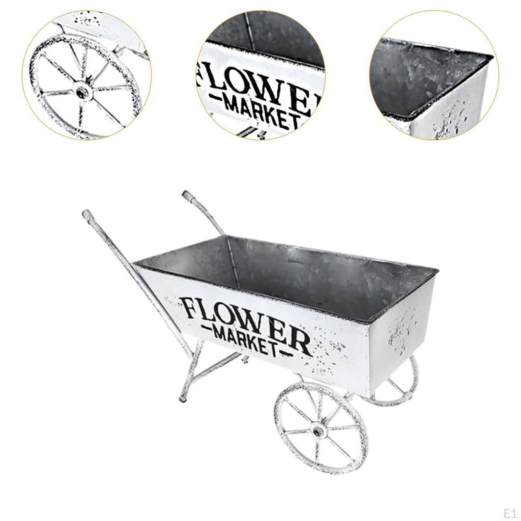 Flower Trolley Wagon Planter Garden Decor Easy To Use Sturdy for Entryway Backyard