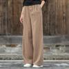 Baumwoll- und Leinen-Hosen mit weitem Bein Frühling und Sommer Literarische Freizeit-Hosen Große Füße Weites Bein Leinen Allround-Damen-Lange Hosen