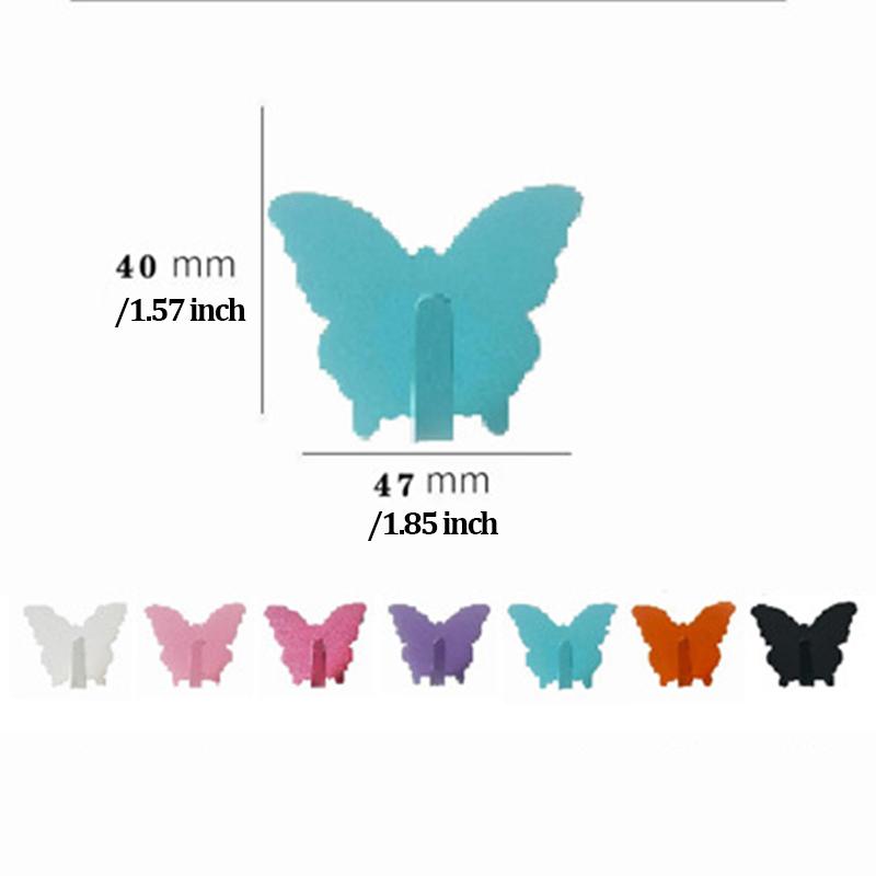 3Pcs Butterfly Wall Hooks Self-Adhesive Iron Hangers for Coats Hats and Keys Cute Decorative Wall Organizer for Bedroom