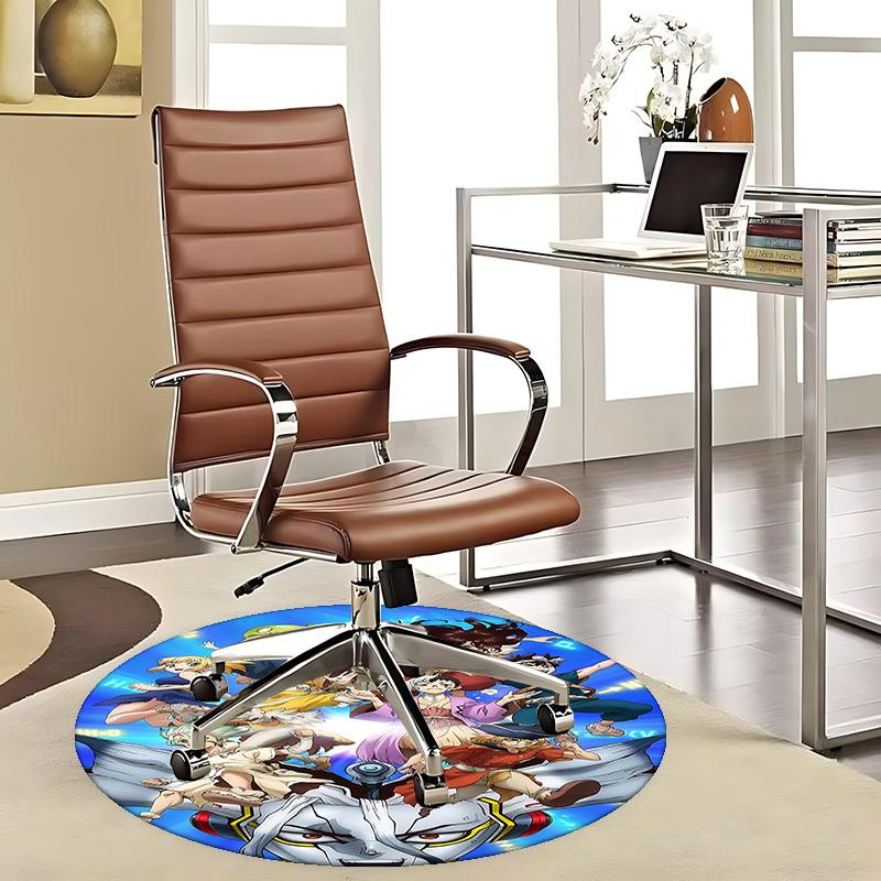 1pc Anime Design Round Carpet - Office Chair Mat, Non-Slip Rug for Anime Lovers (Festive Gift
