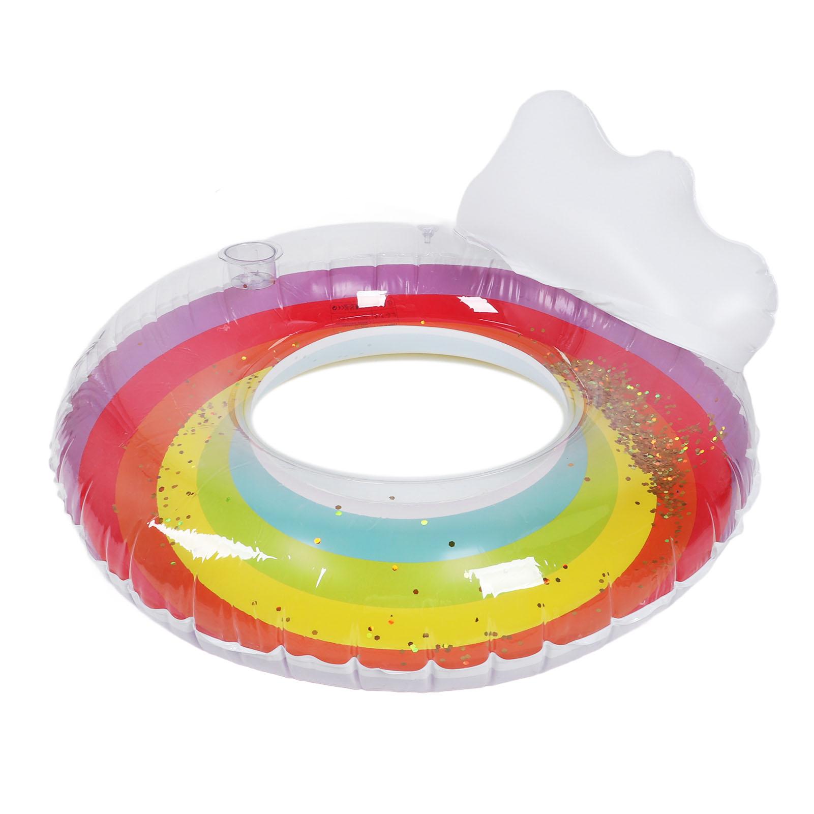 

Надувной круг для плавания, надувной матрас для бассейна, красочный, утолщенный ПВХ, плот для бассейна со спинкой, с блестками