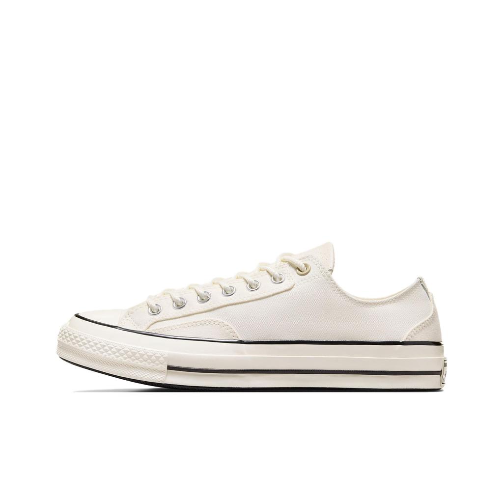 Converse Chuck 70 Low Canvas & Leather - White Unisex Sneakers Egret Beach-Stone Black A08762C