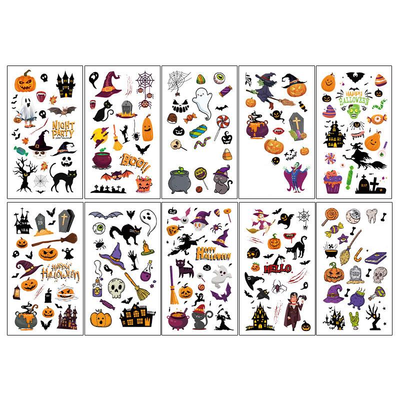 Für Kinder und Erwachsene Tattoos Wasserdicht für Partydekorationen Halloween Temporäre Tattoos Sicher Sanft zur Haut