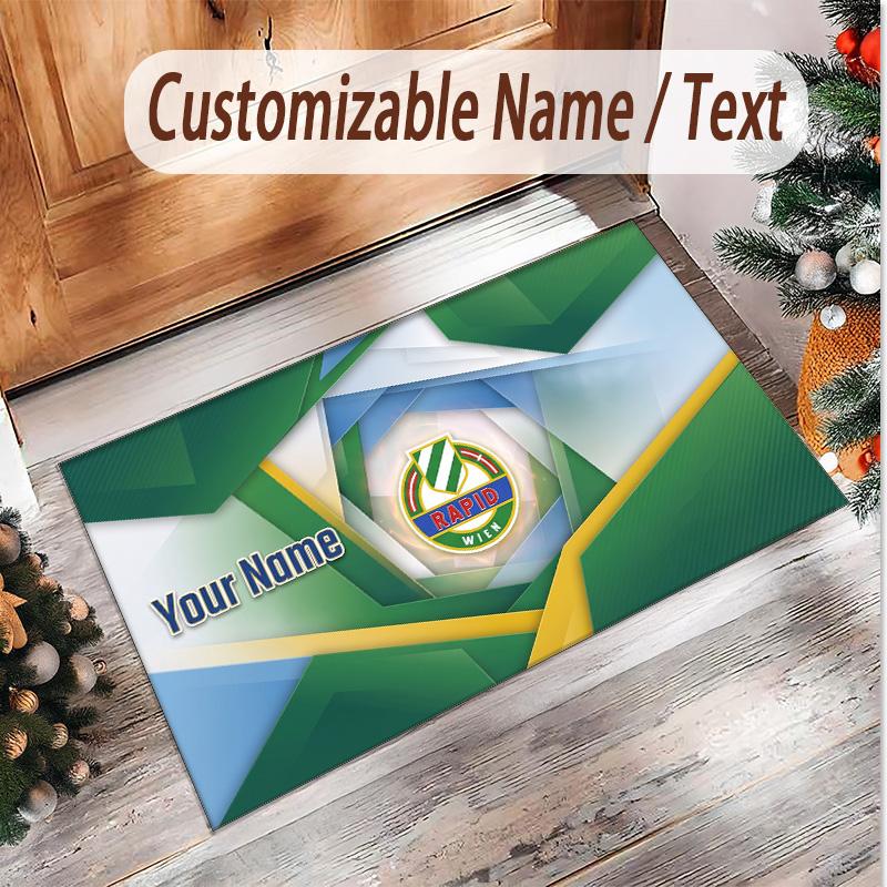 Personalized Crystal Velvet Carpet Rapid Wien FC Pattern Non Slip Floor Rug
