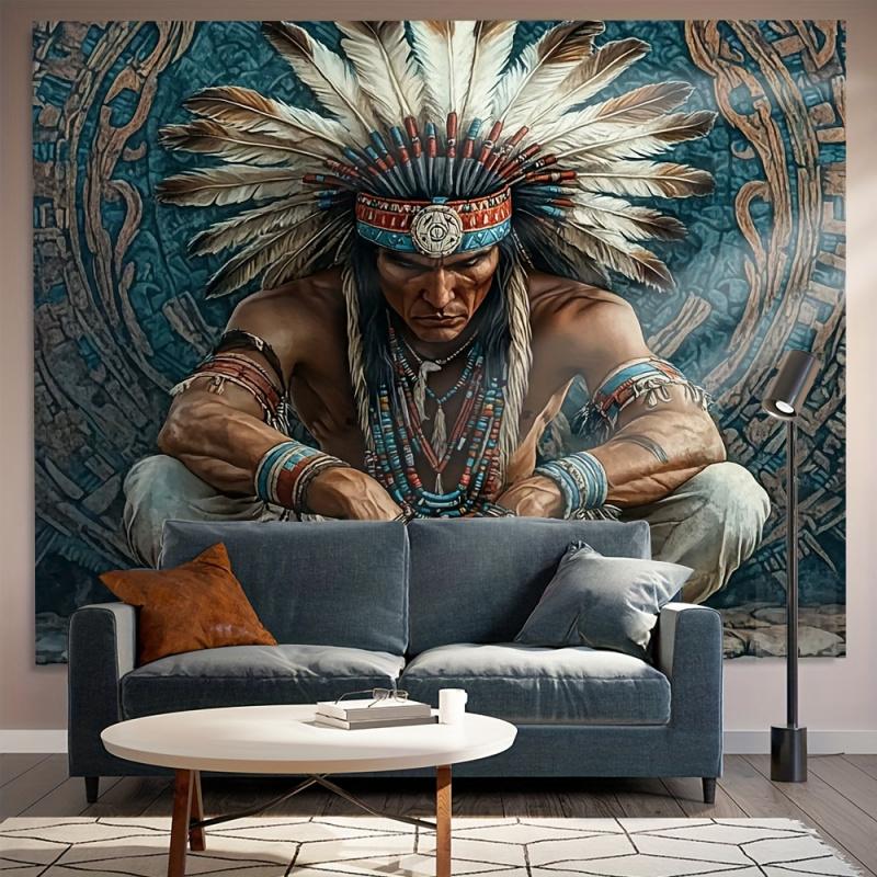 Indian Chieftain Background Cloth Tribal Totem Hanging Cloth Retro Personality Studio Studio Photography Studio Background Wall