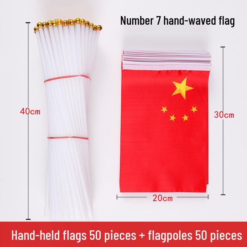 Large High-Quality Waterproof Chinese Five-Star Red Flag, Nano Washable & Non-Fading, Sizes No. 1-5 Available.