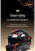 AD Full Face Flip-Up Motorcycle Helmet with LED Taillight, 3C/DOT Certified, All-Season for Men and Women