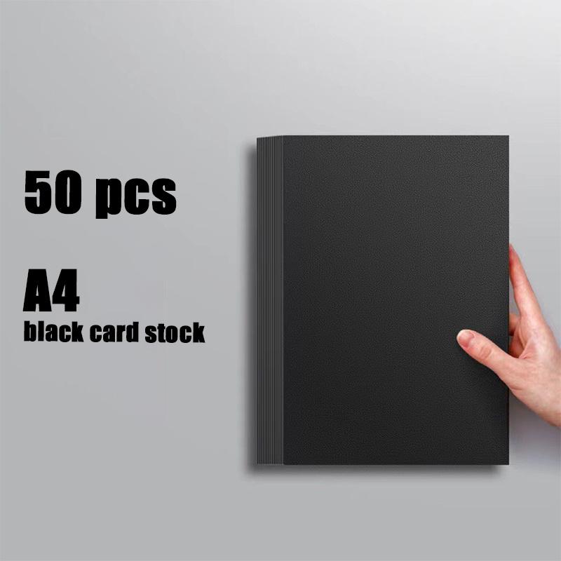 

1 набор/ 50 шт. Картон Черный Жесткий Картон Бумага Ручной Работы Бумага для Рисования Вручную, Крафт-Карта Картон А4 для Крафта Скрапбукинга 50pcs чёрный