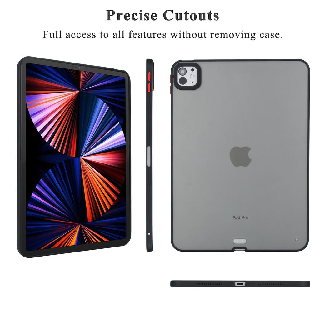 For iPad Pro 11 (2024) Case Skin Touch Matte Acrylic TPU Shockproof Tablet Cover