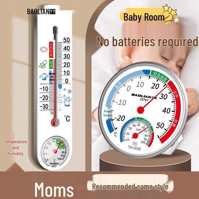 Indoor Thermometer & Hygrometer: Accurate Room & Refrigerator Temperature and Humidity Meter for Baby Rooms