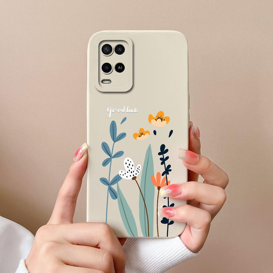 

Case For Oppo A54 A54S Candy Painted Flower Cover For Oppo A 54 4G Soft Upgrade Liquid Silicone Full Protection Back Cover Funda Oppo A54 (4G)