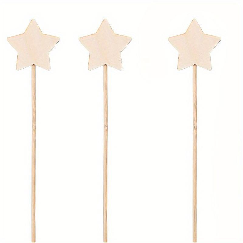 10/20 Stück Holzsternstäbe DIY Prinzessinnen Bastelstäbe Holz Kinder Graffiti Malerei Party Bastelset Unvollendet Ihre Zeichnung Mädchen