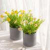 Realistic Artificial Daisy Potted Real Touch Lifelike Faux Flower Potted Handmade with Flowerpot Simulation Green Plant Bonsai