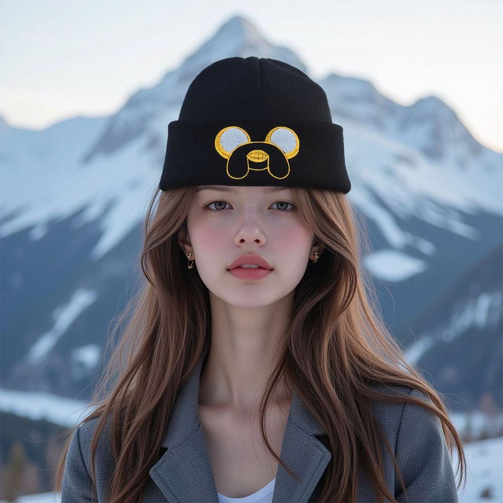 Embroidery Knitted Cap Ear Protection Beanie Hats Fashion Bonnet  Outdoor