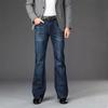 Men's Dark Blue Flare Jeans – Mid Rise Bootcut with 5-Pocket & Retro Style, Perfect for Casual Daily & Streetwear Fashion