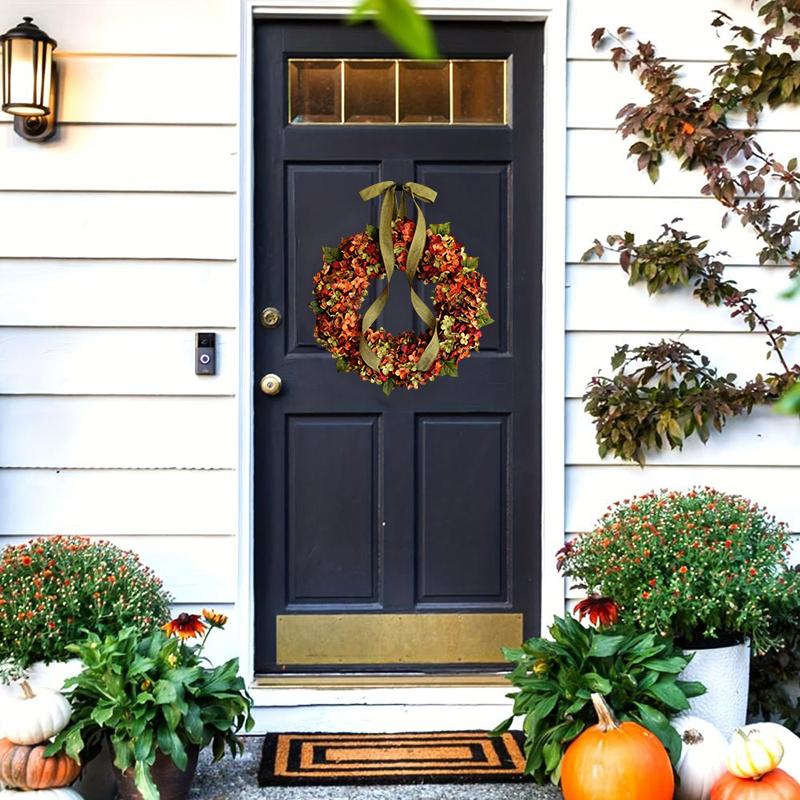 1PC Faux Flower Hanging Decor Kelly's Grateful Harvest Door Wreath