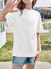 Mädchen Sommer Einfarbiges T-Shirt 100% Baumwolle Kurzarm Lässiges Basic-T-Shirt für Kinder Tägliche Kleidung Schulkleidung