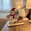 Wooden Snowman Tissue Holder Cute Wooden Ornaments Christmas Paper Towel Holder  Kitchen Use