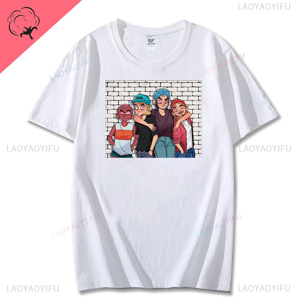 Vintage Music Band Gorillaz PUNK ROCK Printed T Shirt Men Women Summer 90s Oneck Cotton Short Sleeve Tshirts Y2K Clothing Tee