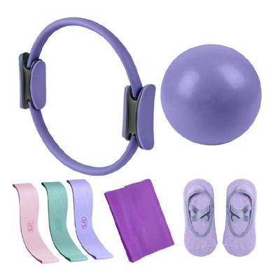 7 Pcs Pilates Essential Kits Yoga Training Kits Pilates Rings Set Magics Circle For Home and Travel