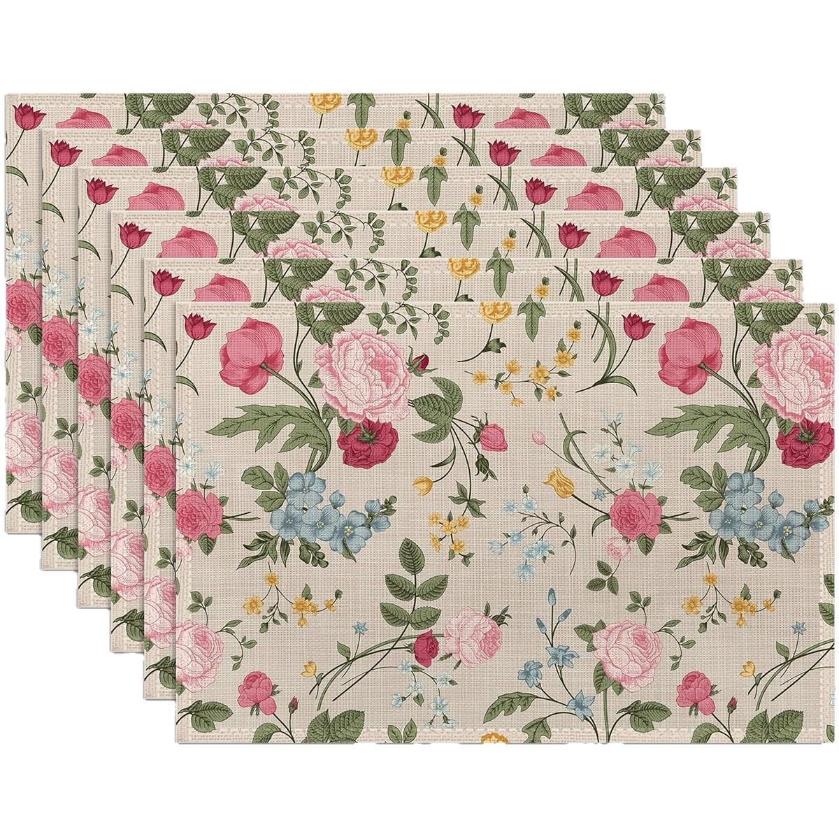 

4/6/8PcsSummer Fresh Flamingo Lemon Rint Placemats 30*45CM Coaster Coffee Table Counters Mats for Kitchen AccessoriesDiningDecor 4Pcs-30X45cm(12X18in