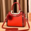 Stylish Medium Sized Womens Woven Handbag In Black Red Blue Beige Gray Yellow For Everyday Use