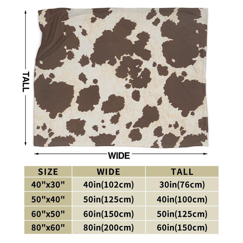 Braune Kuhmuster-Decke für Erwachsene Kinder Leicht Weich Warm Flauschig Überwürfe Flanell-Fleece-Decken für Bett Sofa Couch Reise