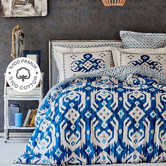 

Набор двойных пододеяльников Karaca Home Neos из 100 % хлопка синего цвета