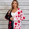 2025 Herbst Neuheit Splicing Strick Valentinstag Tasche Langer Cardigan Liebe Pullover