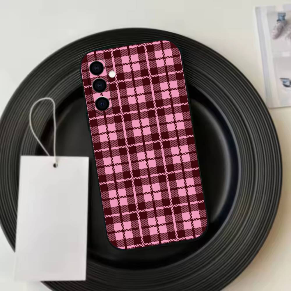 Burgundy White Stripe pattern Phone Case For Samsung Galaxy A73,A72,A71,A70,A53,A52,A51,Soft Silicone Black Cover