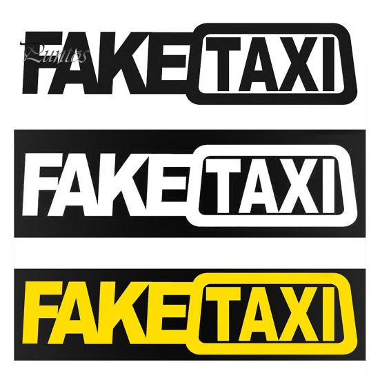 Funny Car Sticker FAKE TAXI Drifting Fake Taxi Sign Race Auto Vehicle Decal Decoration