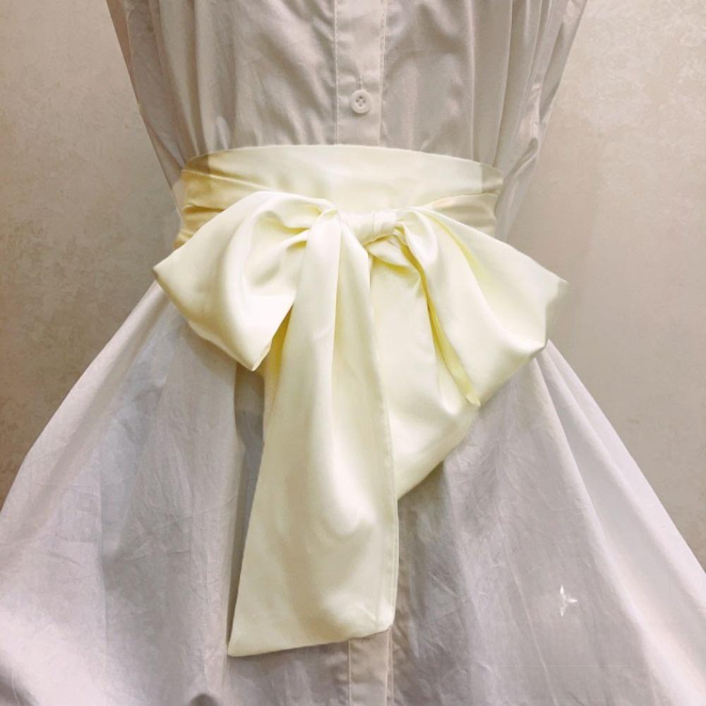 Ethnic Style Satin Ribbon  Belt Adjustable Wide Waistband Lace Up Waistband  Dress