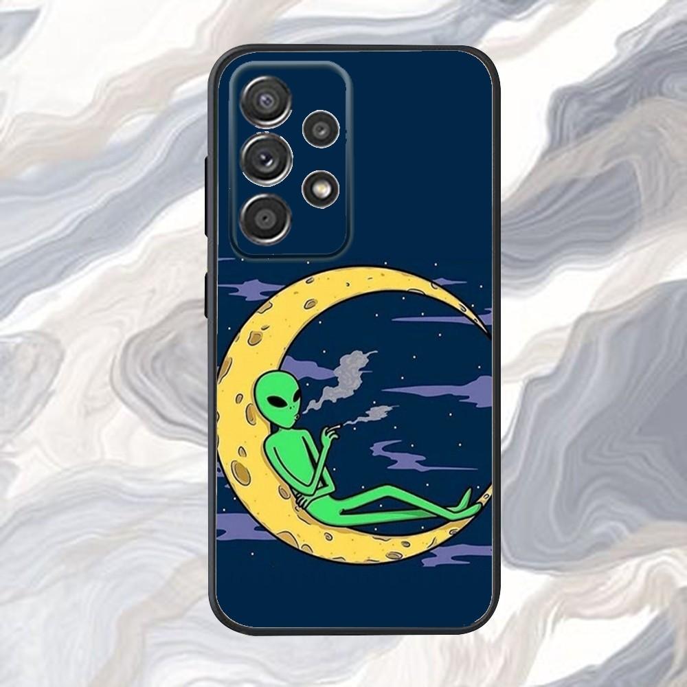 Funny Aliens Phone Case For Samsung S25,S24,S21,S22,S23,S30,Ultra,S20,Plus,Fe,Lite,Note,10,9,5G Black Cover