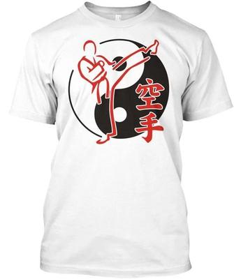 Yin Yang Arti Marziali Asiatiche Combattente Karate Maglietta Made in USA Taglia dalla S alla 5XL