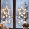 Gift for Holiday Decoration LED Christmas Window Star Decoration, Battery Operated Hanging Warm Staggered Shape Light Lighted Shaped Walls,