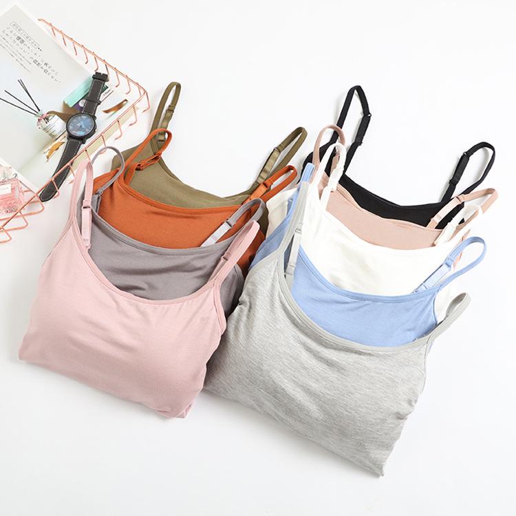Modal Padded Crop Tank with Bra Cup & High Waist Shorts - Women's Summer Lingerie Set